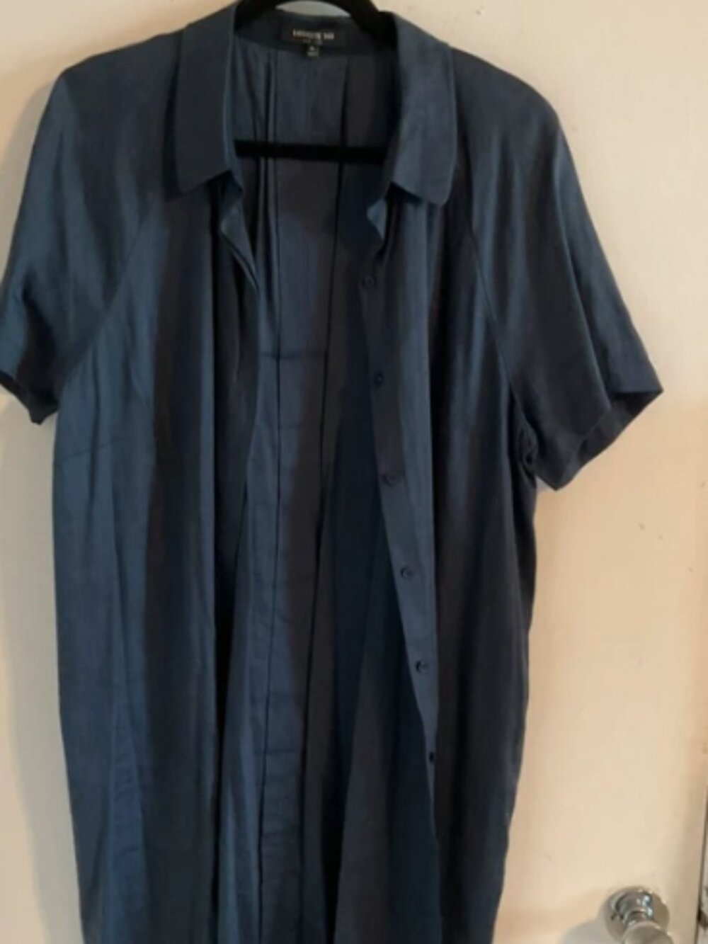 Navy Linen Shirtdress